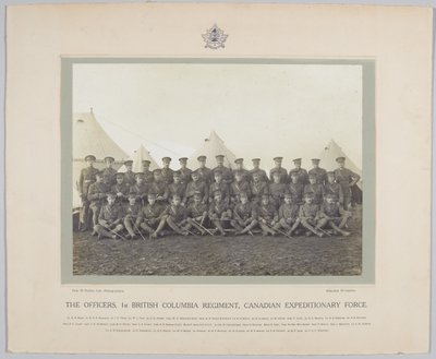 The Officers, 1st British Columbia Regiment, Canadian Expeditionary Force, 1918 by English Photographer